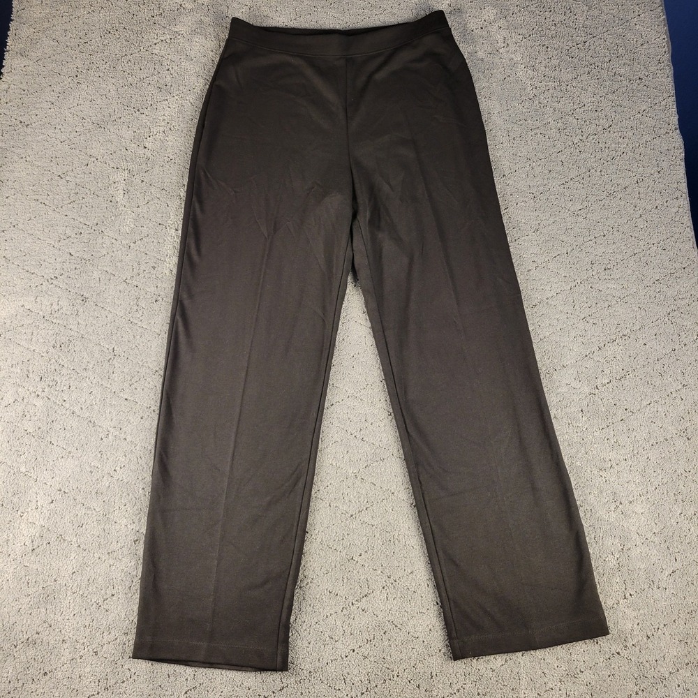 Susan Graver Pants Womens M Black Pull On High Rise Relaxed Straight‎ Comfort